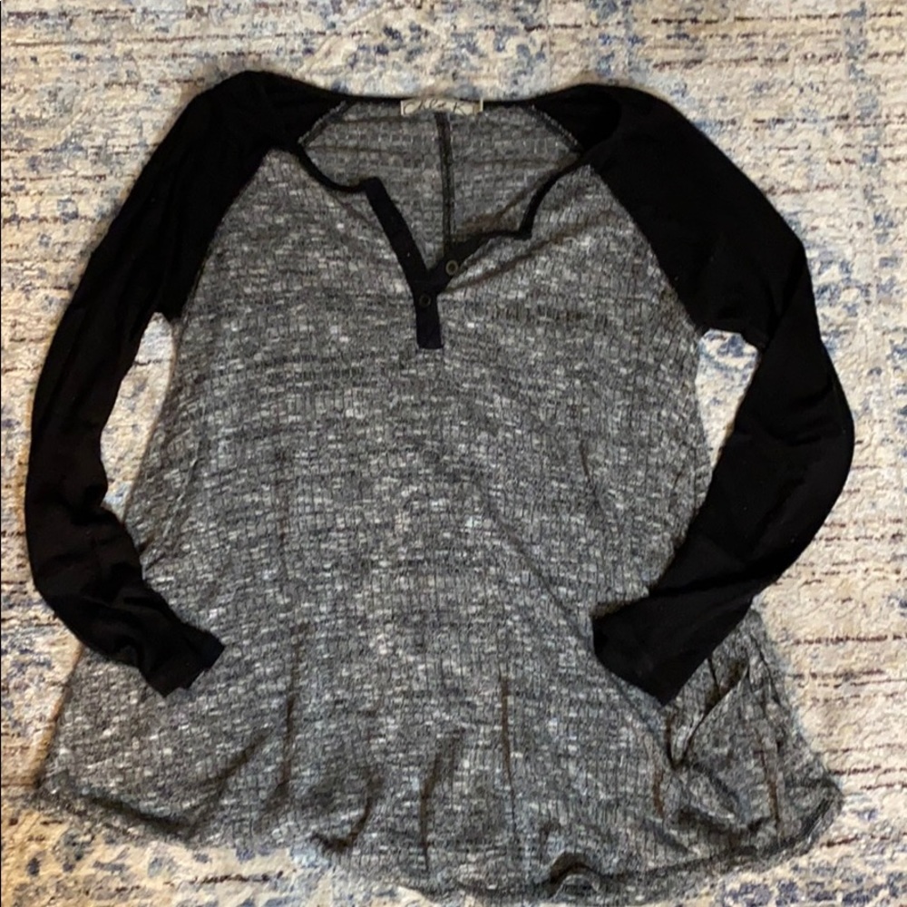 Black henley top size small